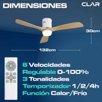 CLAR - Ventilador de Techo con Luz LED, Motor DC Eficiente y Silencioso - details 4
