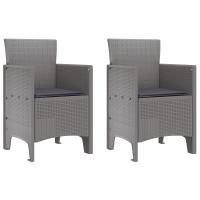 Silla de Jardín vidaXL Juego de 2 Gris Claro, Antracita Polipropileno - details 1