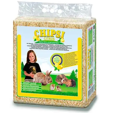 Cat's Best Chipsi Viruta Citrus 60 Litros - 3,2 Kilos Lecho Higiénico para Pequeñas Mascotas - 1