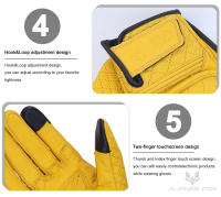 Guantes De Motocicleta De Cuero Vintage 2024 Para Hombres Negro Antifalla Moto Cross Motocarrilera Táctil M-XXL Protección Completa - details 16