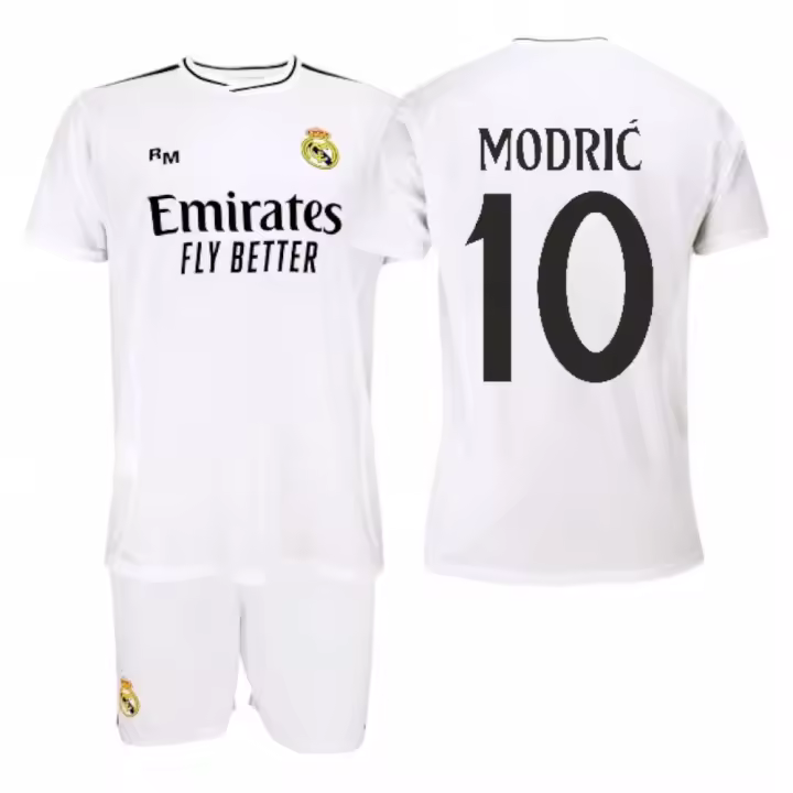 Conjunto MODRIĆ Blanco Réplica Oficial Camiseta y Pantalón Talla Niños - 1