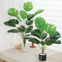 Hoja De Palma Verde Artificial Monstera Para Decoración De Hogar Y Jardín Para Sala De Estar Y Dormitorio Balcones Material Plástico Estilo Tropical - details 2