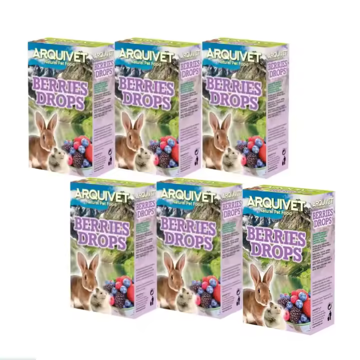 Berries Drops - 65 g (Frutas del bosque) Comida para Conejos, hamsters y cobayas (pack de 6 unidades) - 1