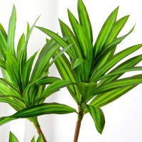 Árbol De Palma Artificial De 66-98cm Con Borde Dorado Y Verde Plástico Y Ramas De Bambú Decoración De Pared Y Escritorio De Plantas Tropicales - details 10