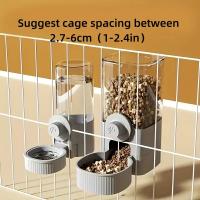 Nueva Tepy Alimentador Y Dispensador De Agua Automático Para Mascotas Colgante Contenedor Con Cuenco Para Cages Color Gris - details 4