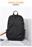 Mochila Universitaria Clásica Versátil De Color Sólido Para Hombres Y Mujeres Con Gran Capacidad Bolsa De Hombro - details 19