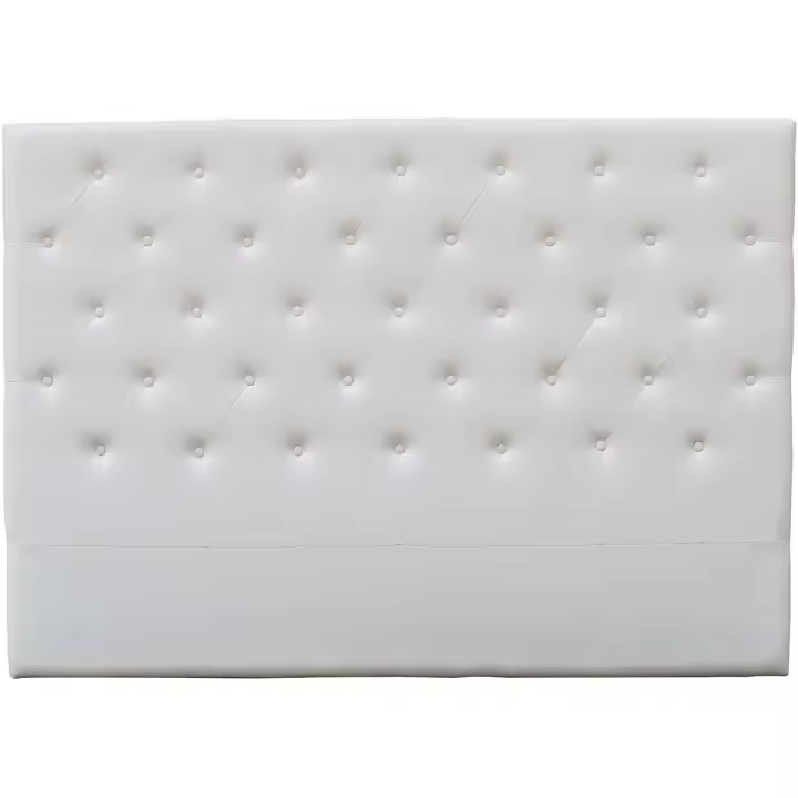 Cabecero de cama acolchado "Déco" en PVC - Blanco - 1