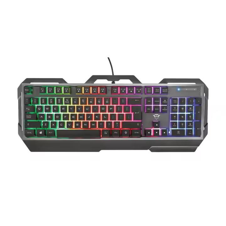 TECLADO TRUST GAMING GXT 856 - USB - 12 TECLAS MULTIMEDIA - ILUMINACION LED - PLACA METALI - 1