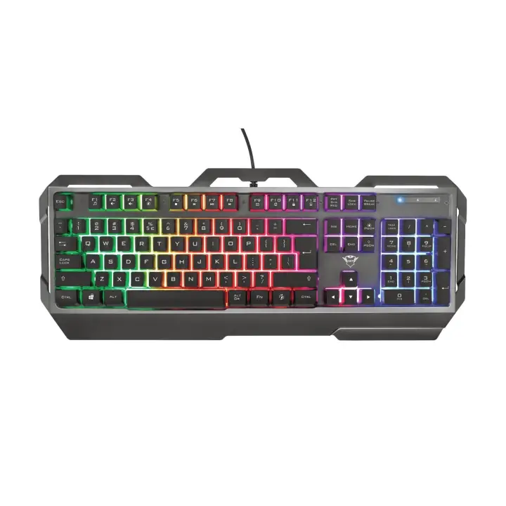 TECLADO TRUST GAMING GXT 856 - USB - 12 TECLAS MULTIMEDIA - ILUMINACION LED - PLACA METALI - 1