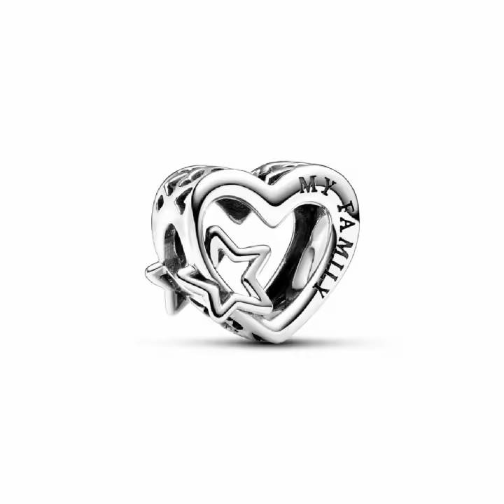 Charm Pandora Familia Corazón calado y Estrella - 1