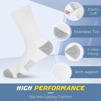 6 Pares De Calcetines Deportivos Largos Para Hombre Comprimidos Transpirables Para Baloncesto Y Correr Talla Grande 38-46 Blanco/ Negro - details 6