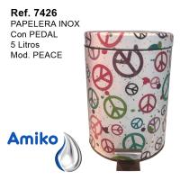 PAPELERA AMIKO DE ACERO INOXIDABLE CON PEDAL Y CUBETA INTERIOR EXTRAIBLE DE 5 LITROS MODELO PEACE - details 0