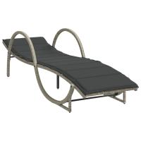 vidaXL Tumbona con cojín ratán sintético 60x199x42 cm Negro, Marrón, Gris Sillas de Exterior Ideal para jardín, playa, piscina, terraza Tumbona Piscina Tumbonas Playa Tumbonas Jardín Exterior - details 1