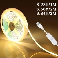 Tira LED COB Luz Botón De Interruptor USB 5V Lámpara Nocturna Para TV Iluminación DIY Para Cocina Garage Hogar Alta Densidad De Tira De Papel - details 15
