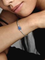 Pandora - Pulsera Pandora Moments with Cierres de disco Azul brilliant y Cadena De Serpiente-Plata de Ley - details 0