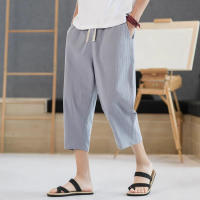 Nuevos Pantalones Deportivos De Lino Sintético Para Hombre Color Sólido Transpirables Pantalones De Ruta Casuales De Verano - details 7