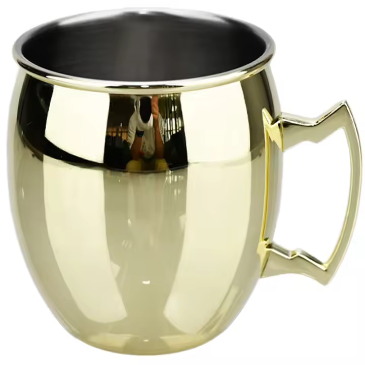 Copa De Vino Y Cóctel Moskov Mule De 500ml Acero Inoxidable Repujada Aluminio Platinado Para Cerveza Y Café Herramientas De Bar Para El Ramadán - 1