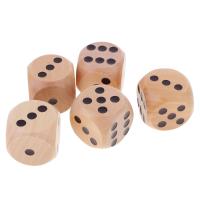 Juego De 5 Dados De Madera Grandes De 6 Cara 30mm Para Juegos De Tablero TRPG D&D Juguetes De Fiesta Suministros De Juegos De Cartas - details 3