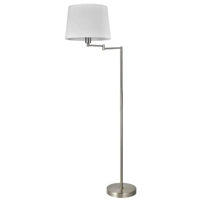 Lámpara de Pie FABRILAMP Estilo Estambul Niquel Pantalla Blanca 162x35x35 Cm - 1
