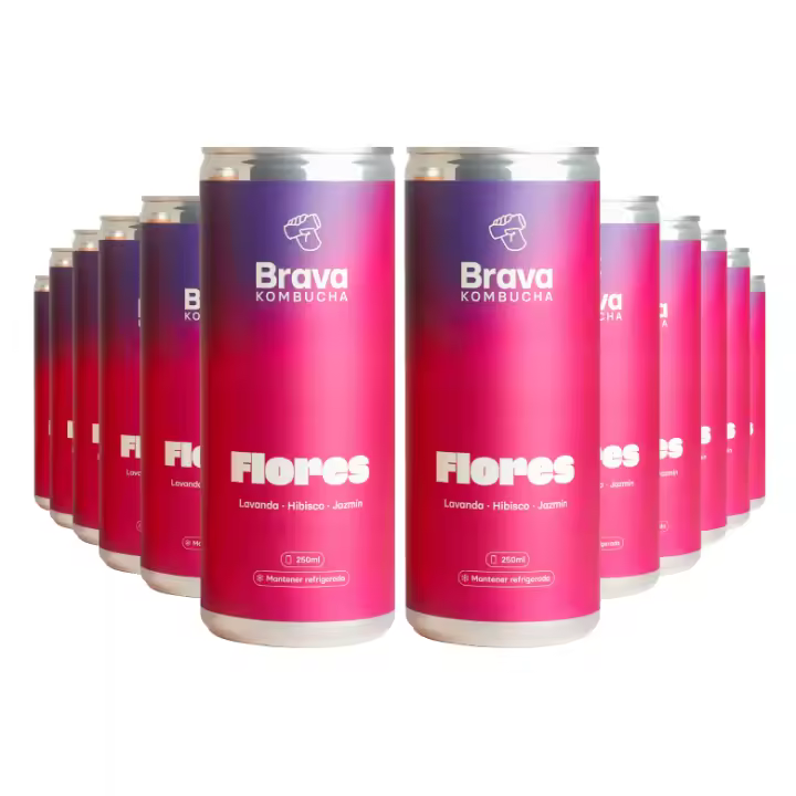 Brava kombucha Flores - 12 uds x 250ml  Refresco saludable  Sin pasteurizar - 1