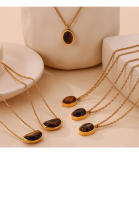 Collar De Acero Inoxidable Con Colgante De Ojo De Tigre Para Hombres Y Mujeres Resistente Al Agua Cadena De Cuello Para Parejas Joyería Moda Para Fiestas - details 8