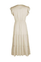 Vestido Largo Medio De Verano Para Mujer Con Manga Volante Y Cuello V Estilo Casual Suelto A-Line Sin Capucha Material Viscosa Y Poliéster - details 28