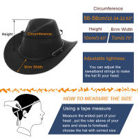 Sombrero De Vaquero Occidental Para Hombres Y Mujeres Amplio Para Otoño Invierno Estilo Cowgirl Fedora Casual Material COTON Y POLYESTER - details 3