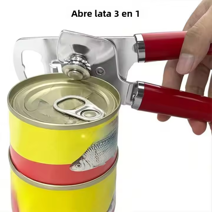 Abrigo De Botellas Y Lata 3 En 1 De Acero Inoxidable Multifuncional Profesional Fácil Manual Herramienta De Cocina - 1