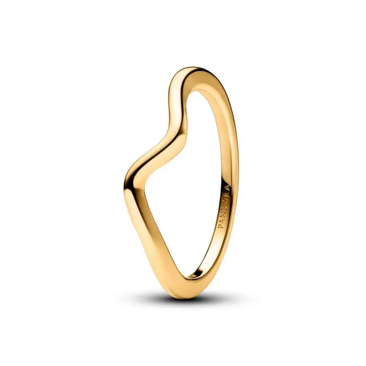 163095C00 - Anillo con un recubrimiento en oro de 14k Ola Pulida 163095C00 PANDORA Silver  Anillo Pandora original - 1