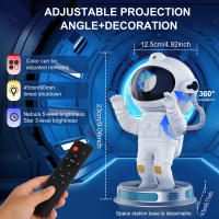 Proyector De Galaxia Y Astronauta Con Control Remoto Y Timer Proyector De Estrellas Para Decoración De Habitaciones De Niños Y Adultos Forma Rectangular Fuente De Luz Incandescente - details 0