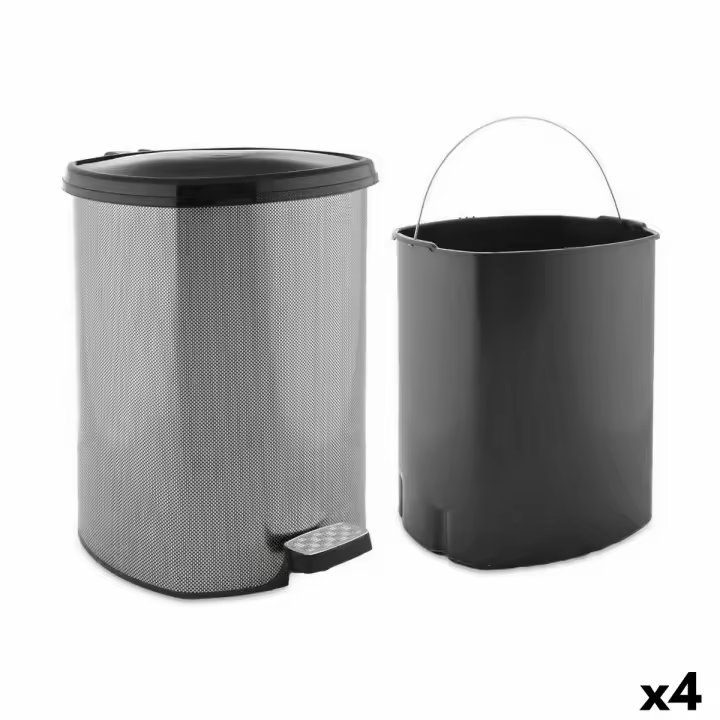 Papelera con Pedal Berilo D002-2 Gris oscuro Plástico 20 L (4 Unidades) - 1