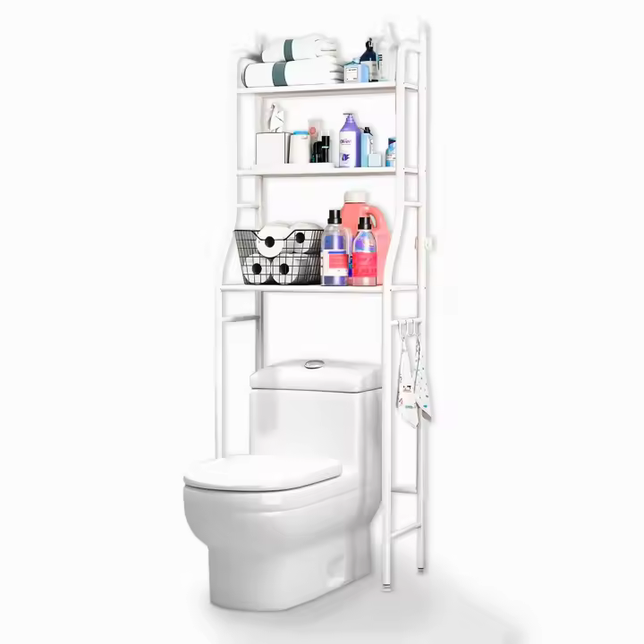 JUPPLIES Estanteria de Baño sobre Inodoro - Mueble Baño WC y Mueble Estanteria Lavadora - Estante de Almacenamiento Impermeable - Ahorra Espacio con 3 Baldas - 1