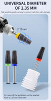 Broca De Uñas Cerámica Negra 5 En 1 Para Máquina Eléctrica De Perforación 3/32" Shank Eliminador De Polvo De Uñas Y Pintura Gel - details 3