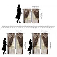 Conjunto De 2 Piezas Cortina Vintage Bordada En Color Marrón HD Para Decoración De Hogar Estilo Clásico Para Sala De Estar Y Dormitorio - details 2