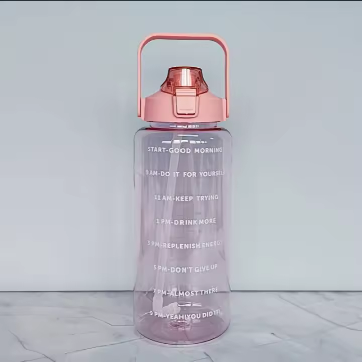 Botella De Agua Portátil De Gran Capacidad Con Marca De Tiempo Para Ciclismo Running Y Viajes Transparente Y Conveniente - 1