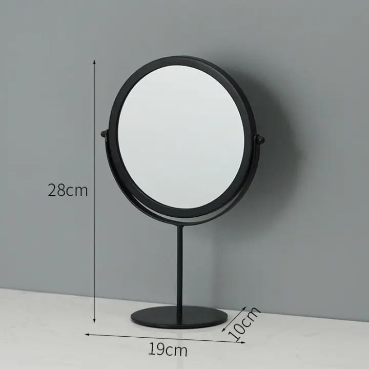Espejo De Mesa Metálico Sencillo Rotativo Estilo Nórdico Para Dormitorio Y Baño Espejo De Maquillaje De Hierro Para Vestíbulo - 1