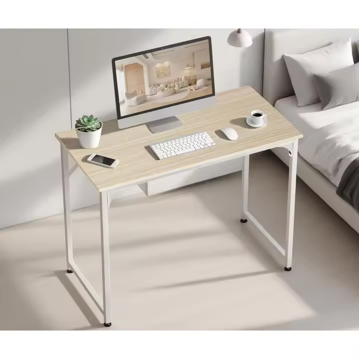 T-LoVendo - Mesa Escritorio Madera 80x40cm para Ordenador, Oficina Hogar Estudio, Estructura Metálica Fuerte, Diseño Moderno Minimalista, Escritorio Trabajo Compacto, Montaje Rápido y Estable - 1