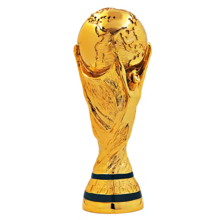 Trofeo de la Copa Mundial de Catar, modelo de resina chapado en oro completo, recuerdo, artesanías de fútbol, decoración para fanáticos, 9CM, 2022 - 1