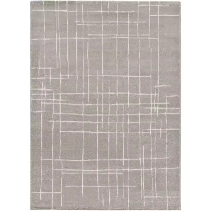 ATTICGO Alfombra de Interior Estilo Geométrico en Plata - Sensation 12380 | 60X120, 80X150, 140X200, 160X230 cm - 1