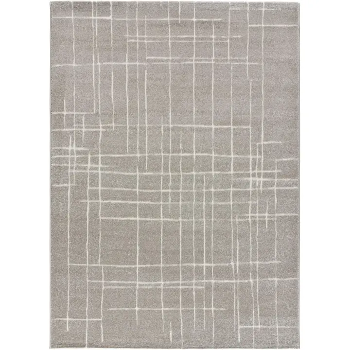 ATTICGO Alfombra de Interior Estilo Geométrico en Plata - Sensation 12380 | 60X120, 80X150, 140X200, 160X230 cm - 1