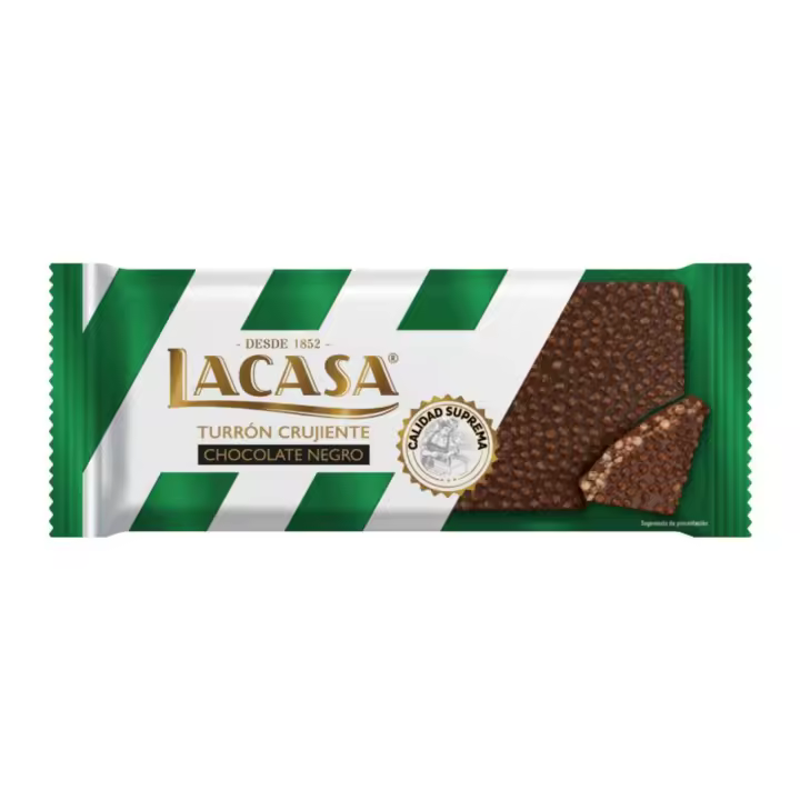 Lacasa Turrón Crujiente de Chocolate Negro 150 G - 1