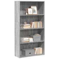 vidaXL Estantería de madera de ingeniería 80x30x152 cm en color Roble Sonoma/Blanco/Gris sonoma y más | almacenamiento funcional diseño moderno para baño dormitorio sala - details 2