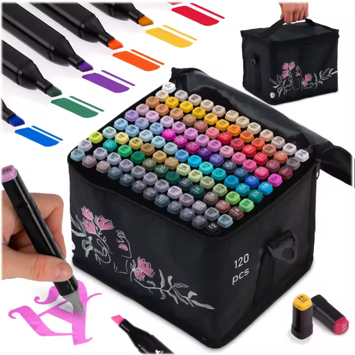 Marcadores de alcohol con bolsa 120 uds Nukido NK-913 - 1