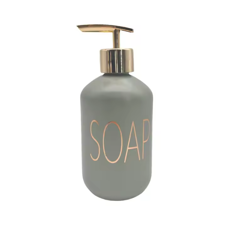 DOSIFICADOR CRISTAL 7,2X6,5X17 350ML Dispensadores para baño  Color: Marrón claro rosa turquesa - 1