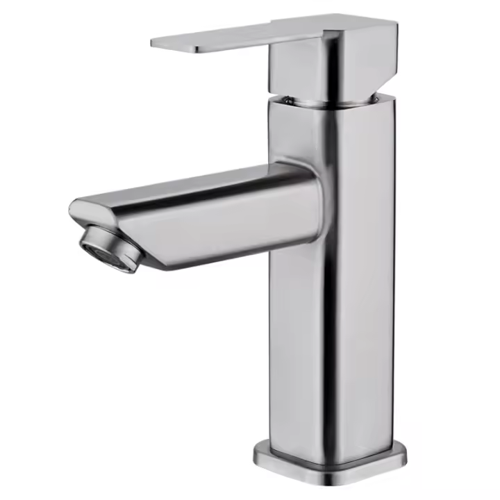 Mezclas de lavabo, baño con lavabo de lavabo, adecuado para lavabos o lavabos, regulable en Frío y Calor, inoxidable Maple, gris Bronce - 1