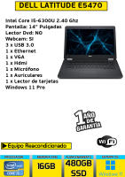 Ordenador Portátil Dell latitude E5470 core I5-6300U 16 gb Ram 480 gb ssd windows 11 - details 0