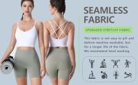 Deportivo De Mujer En Nylon Con Espalda Cruzada Y Aros Sin Costuras Almohadillado Para Gimnasio Yoga Correr Top Corto Transpirable - details 9