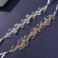 Diadema De Boda Hecha a Mano Con Flores De Cristal Accesorios Para El Cabello Para Mujeres Adorno De Cabeza De Novia - details 1