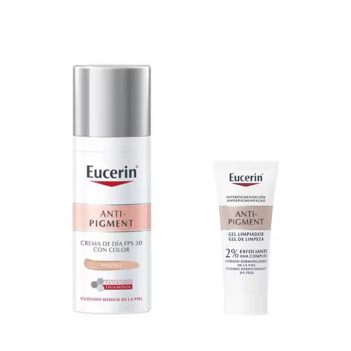 Eucerin Antipigment Crema Spf 30 Color Medio 50 ml + Regalo Anti-Pigment Gel Limpiador 20 ml - 1