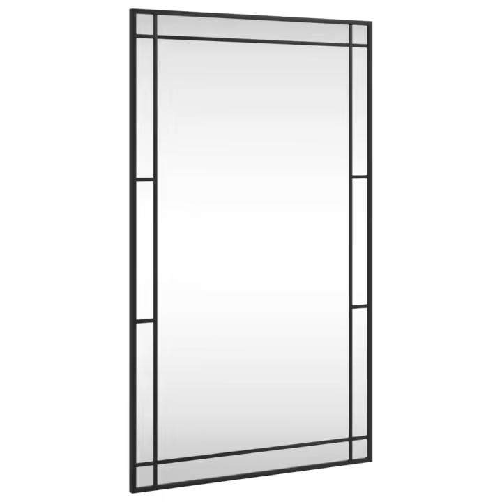 Espejo de pared rectangular de hierro negro 60x100 cm - 1